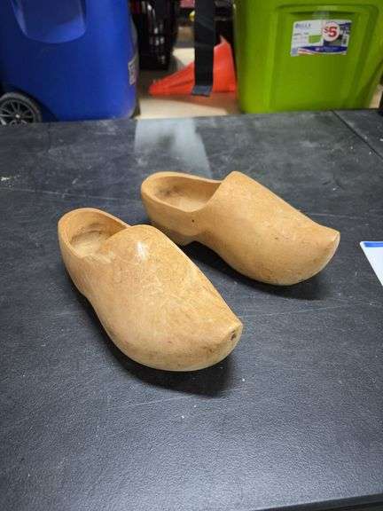 VINTAGE- HAND CARVED- DUTCH WOODEN- CLOGS image