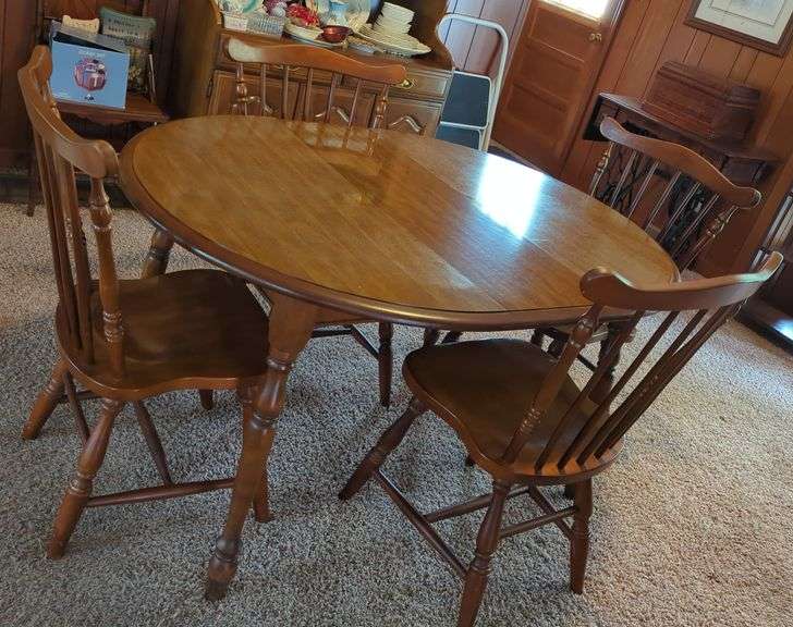 Wooden Dining Table & 4 Chairs image