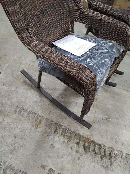 NEW - SET OF 2 - HAMPTON BAY - CAMBRIDGE - WICKER PATIO ROCKING CHAIRS ...