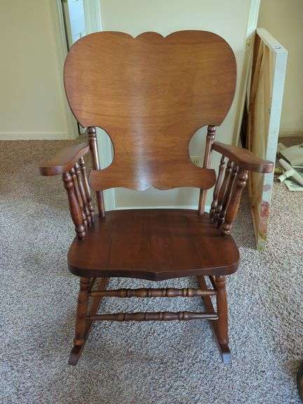 Wooden Rocking Chair with Spindle Details image