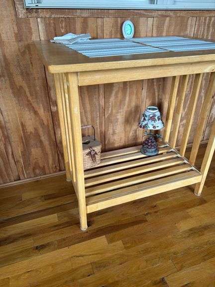 Light Wood Entryway Table with Shelf