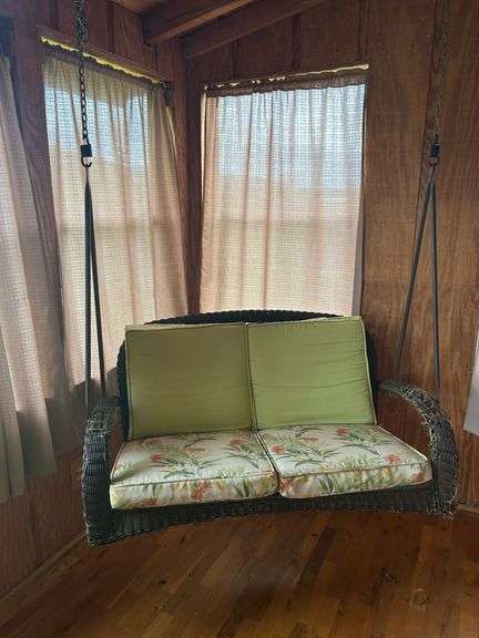 Wicker Hanging Loveseat Swing