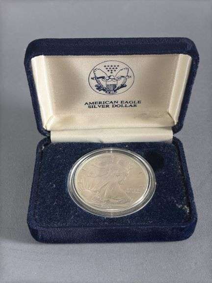 1991 American Eagle Silver Dollar Coin in Presentation Box image