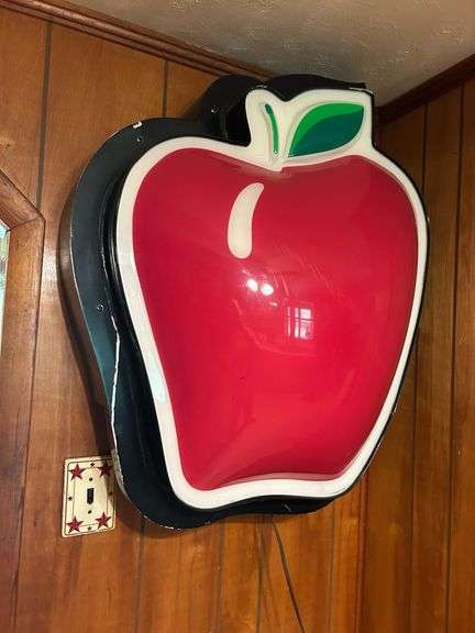 Large Illuminated Apple Advertising Sign