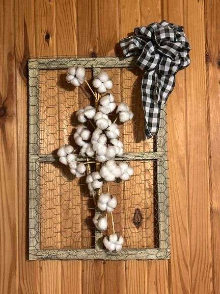 Decorative Window Frames with Cotton and Bow