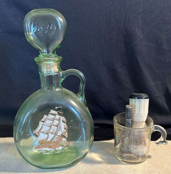 Fitzgerald DeCanter with Sailing Ship and Shaving Set