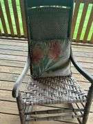 Woven Back Rocking Chair with Pillows