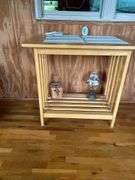 Light Wood Entryway Table with Shelf