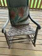 Woven Back Rocking Chair with Pillows