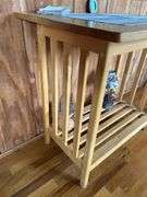 Light Wood Entryway Table with Shelf