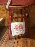Painted Wood Toolbox, Stool, and Decorative Items