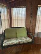 Wicker Hanging Loveseat Swing