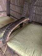 Set of Four Wicker Chairs with Cushions