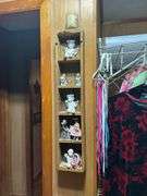 Collectible Figurines in Wooden Display Case