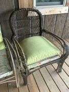 Set of Four Wicker Chairs with Cushions