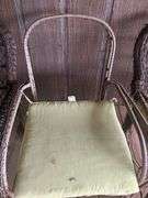 Set of Four Wicker Chairs with Cushions