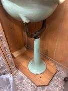 Unique Light Green Sink with Ornate Faucet