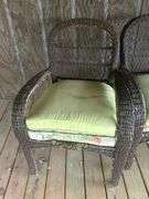 Set of Four Wicker Chairs with Cushions