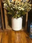Rustic Home Decor Assortment with Toy Trucks, Floral Accents, and Candles