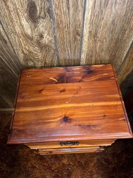 Wood End Table with Drawer and Shelf