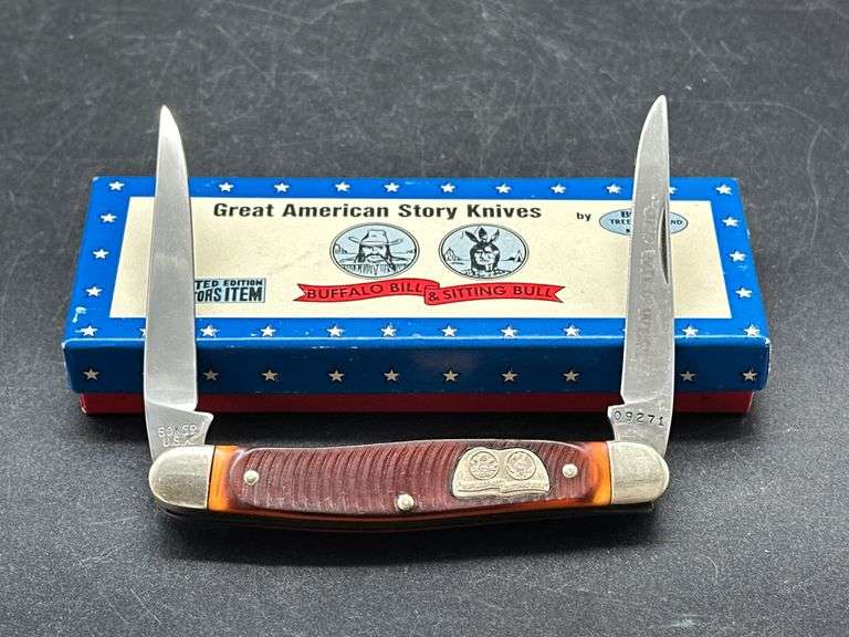 Boker USA Great American Story Knives - Buffalo Bill & Sitting Bull Pocket Knife image