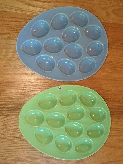 Pair of Rame Home Portugal Ceramic Egg Trays image