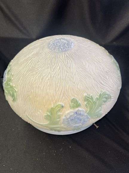 Floral Embossed Glass Ceiling Light Shade image