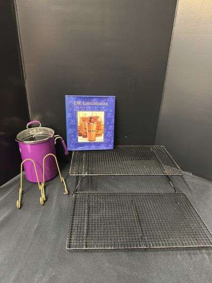 Kuhn Rikon Steamer Pot, Longaberger Basket Collection Book, and Racks image