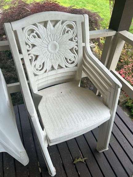 Set of 4 Outdoor Patio Chairs with Sunflower Design image