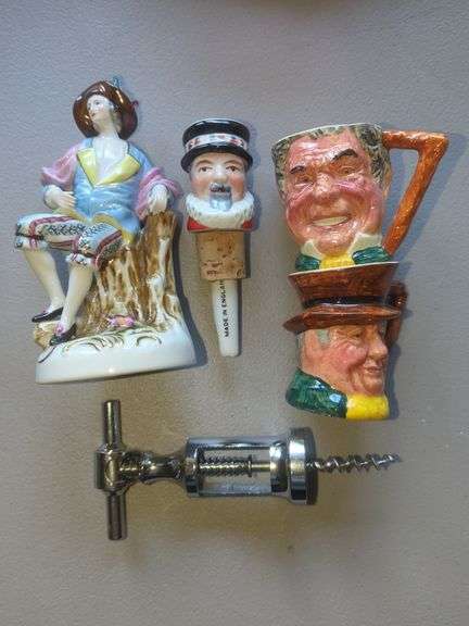 Figurine, Wine Stopper, Character Mug, and Corkscrew image