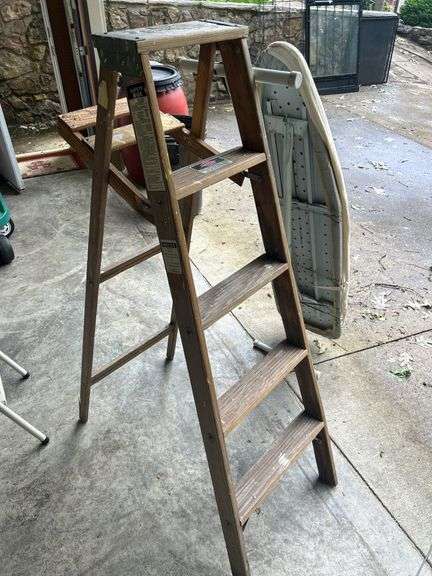 Davidson Wood Step Ladder and Ironing Board image