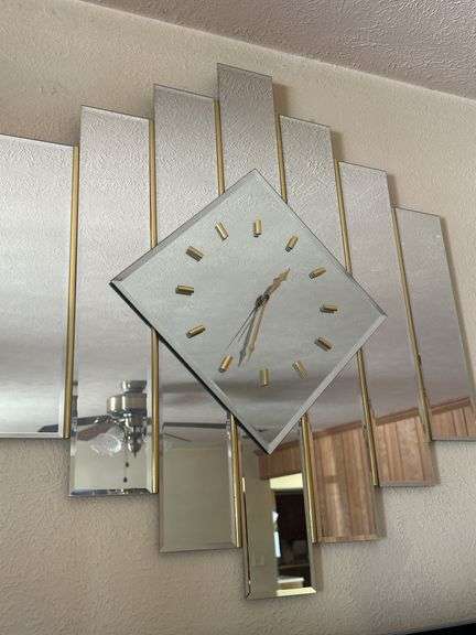 Mid-Century Modern Mirrored Wall Clock