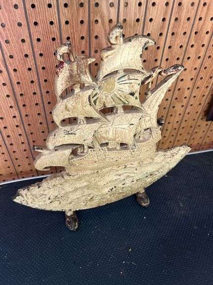Cast Metal Sailing Ship Doorstop image