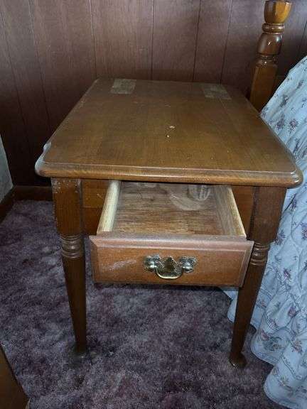 Small Wooden Side Table with Drawer