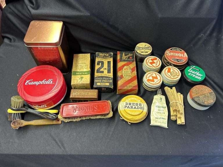 Collection of Shoe Care Items - Polishes, Brushes, and More image