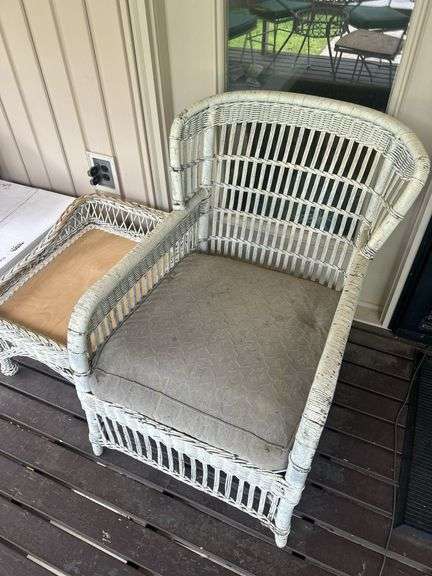 Wicker Chair and Side Table Set image