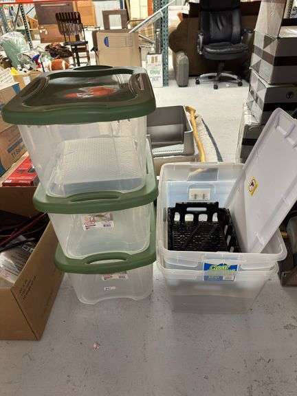 Lot of Sterilite and Large Clear Storage Totes image