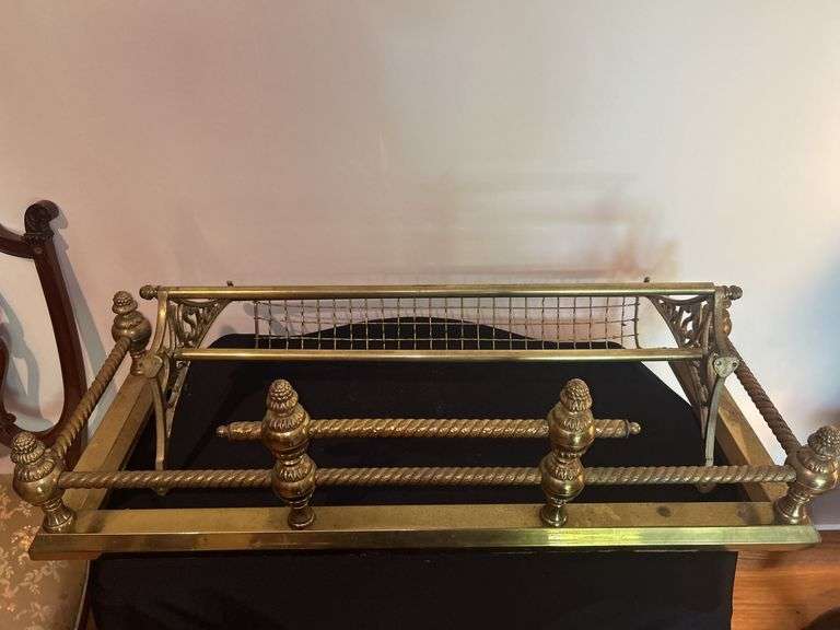 Brass Fireplace Fender - Train luggage rac image