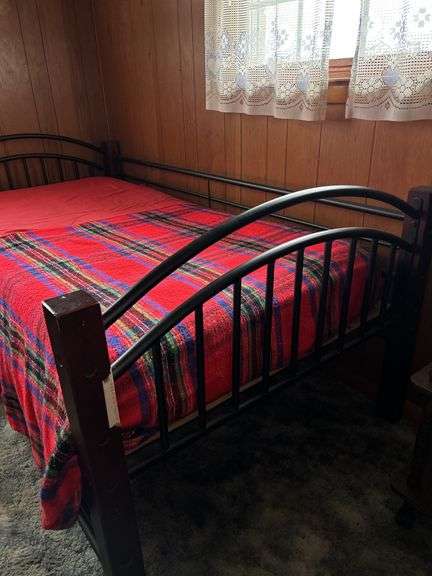 Full Size Metal Bed Frame with Bedding