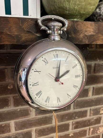 United Clock Corp. Pocket Watch Style Electric Wall Clock image