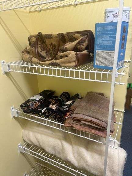Assorted Fabrics, Bag, and St. Michel Tin image