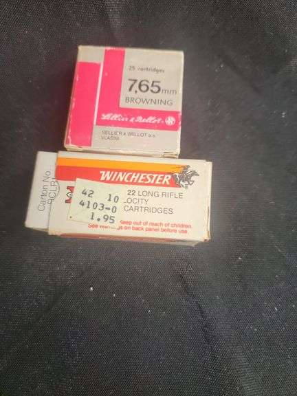 WINCHESTER 22 LR 50 CT 7.65 BROWING 25 CT image