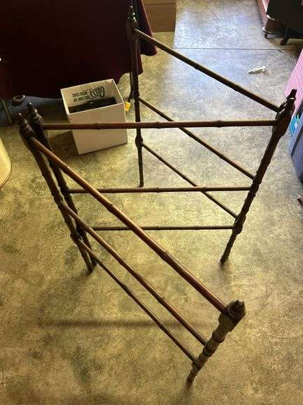 Antique Wooden Quilt Rack or Towel Stand image