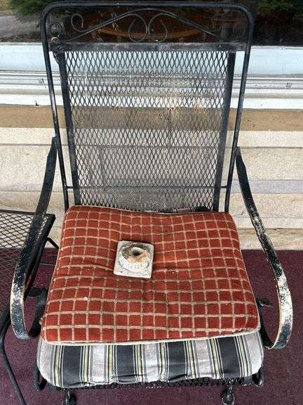 Wrought Iron Patio Set - Two Chairs and Table