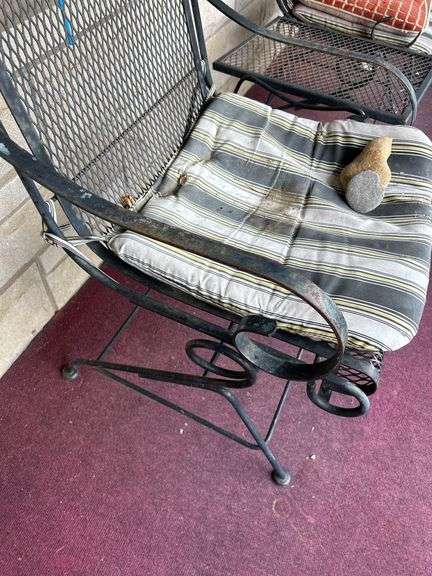Wrought Iron Patio Set - Two Chairs and Table