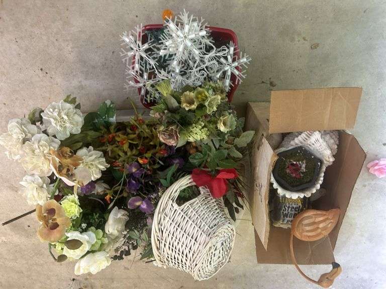 Floral Arrangements, Baskets, Concrete Planter, and More image