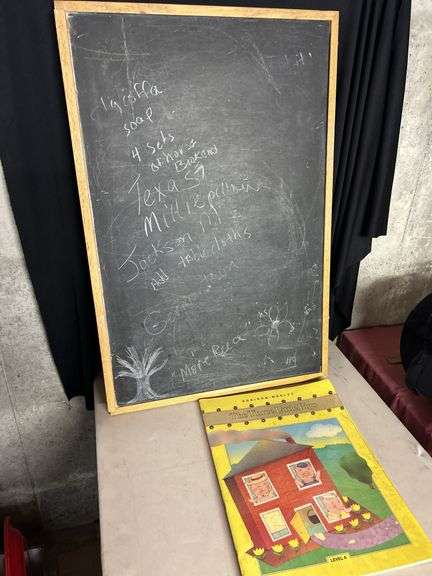 School Slate Chalkboard with "The Three Little Pigs" Book image