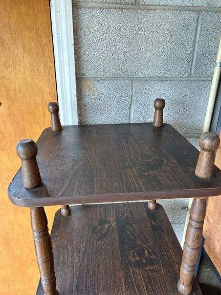 Dark Wood Five-Tier Display Shelf