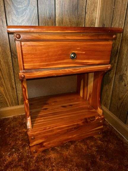 Wooden Nightstand with Drawer and Shelf