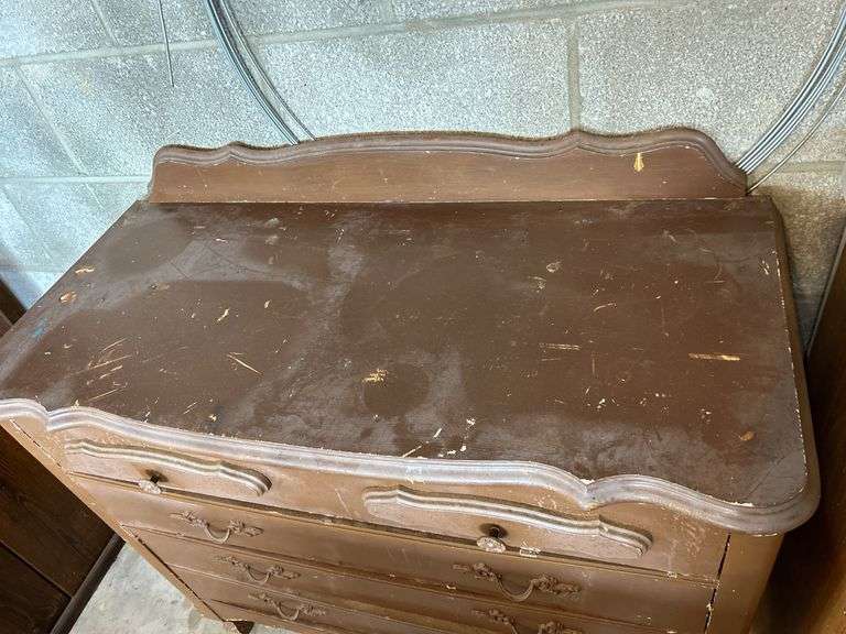 Brown Wooden Dresser with Drawers